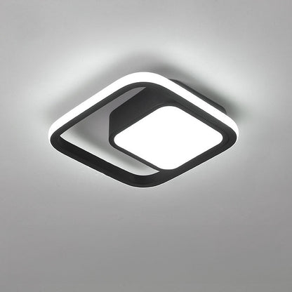 Modern Minimalist Double Ring Halo Contemporary Ceiling Light Fixture
