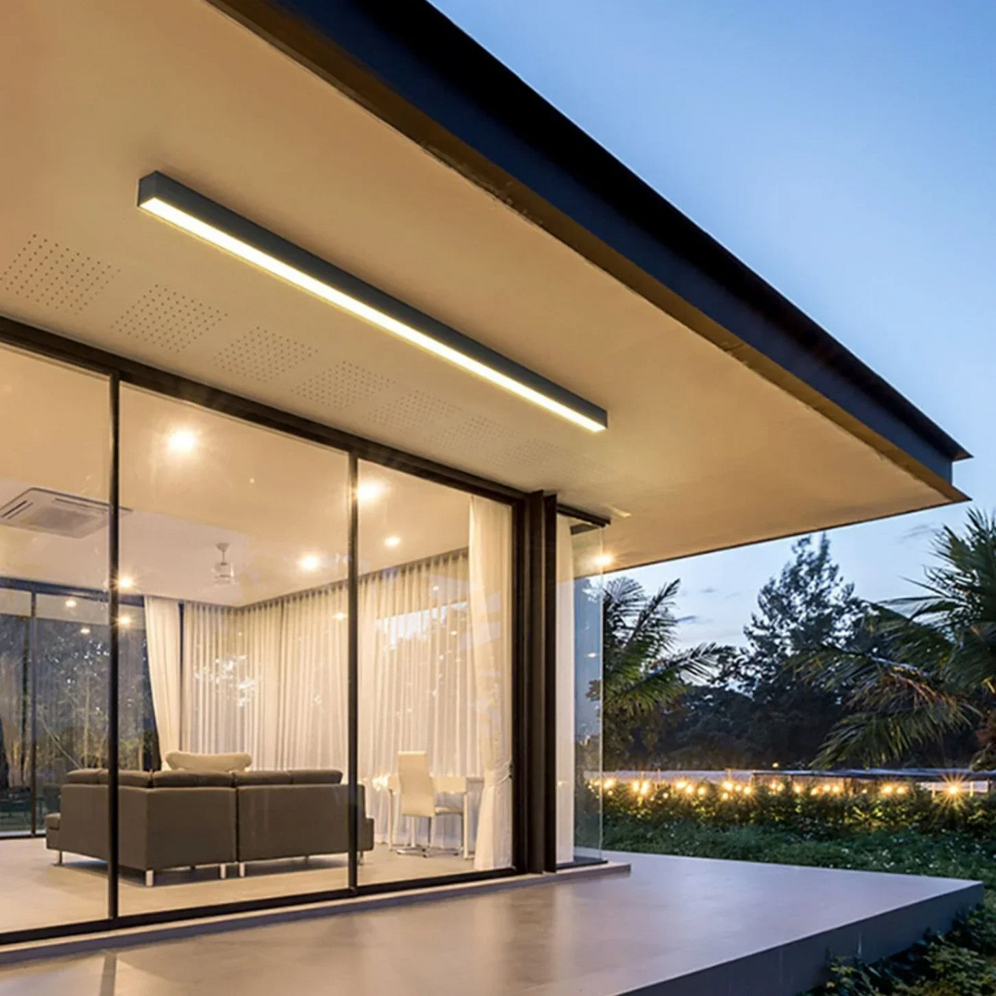 Modern Outdoor Waterproof LED Flush Mount Ceiling Light Black or White