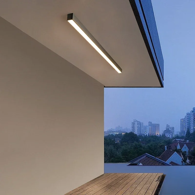 Modern Outdoor Waterproof LED Flush Mount Ceiling Light Black or White
