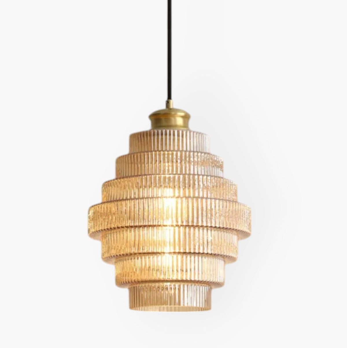 Modern Tiered Glass Gold Accent Kitchen Pendant Light
