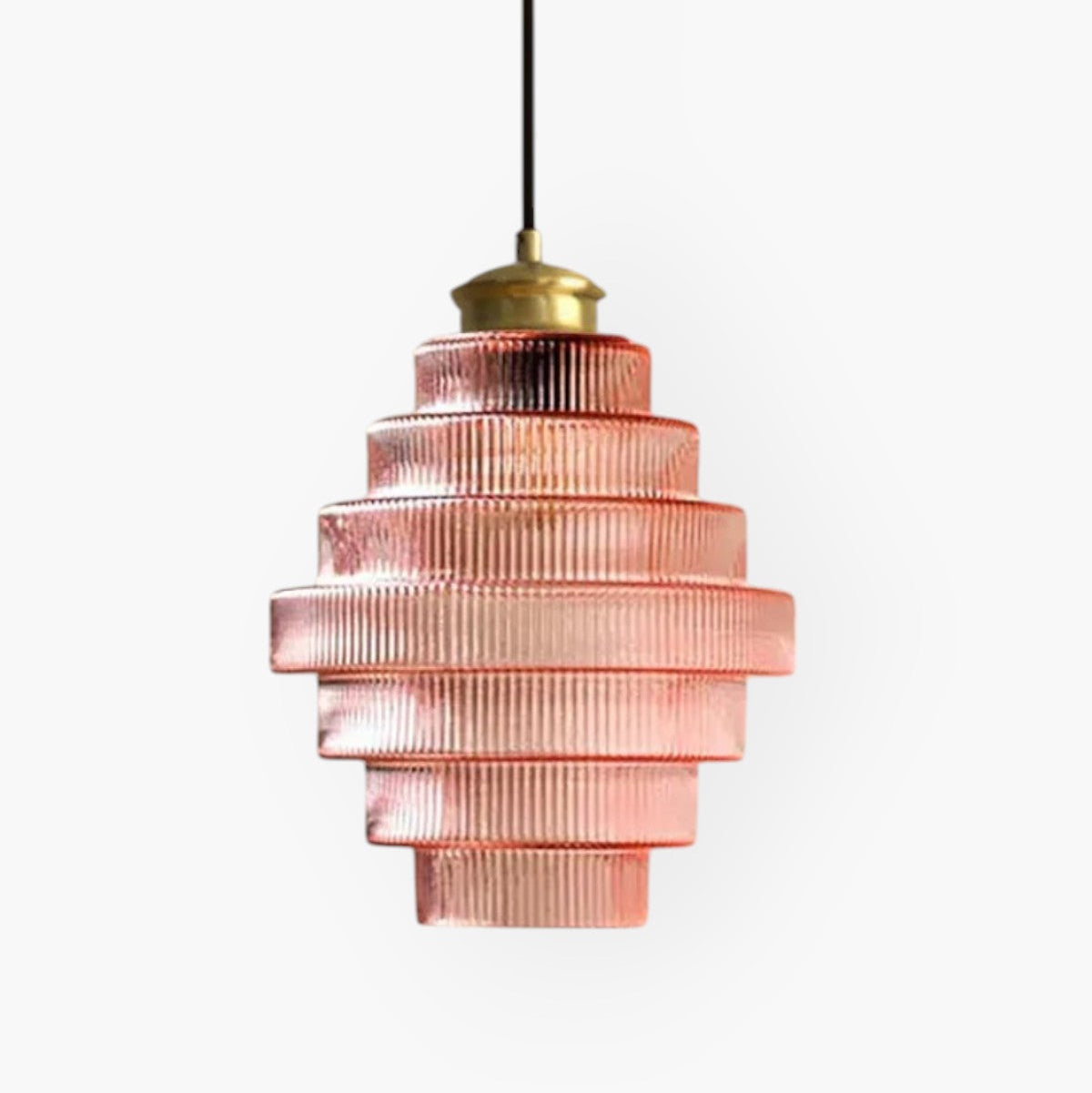 Modern Tiered Glass Gold Accent Kitchen Pendant Light