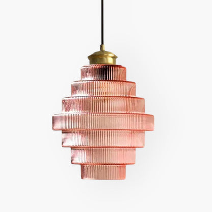 Modern Tiered Glass Gold Accent Kitchen Pendant Light