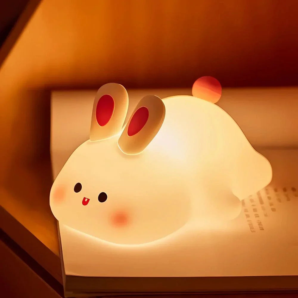 Kids Animal Night Light – Rechargeable Soft Silicone LED – Dimmable Timer Nursery