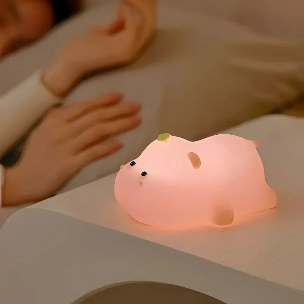 Kids Animal Night Light – Rechargeable Soft Silicone LED – Dimmable Timer Nursery