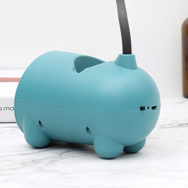 Kids LED Bunny Desk Lamp – Rechargeable Study Light with Pen Holder – Flexible Neck
