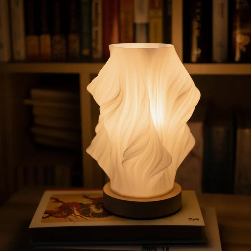 Rechargeable Twisted Shade Table Lamp – Cordless LED 5W – Bedside Modern