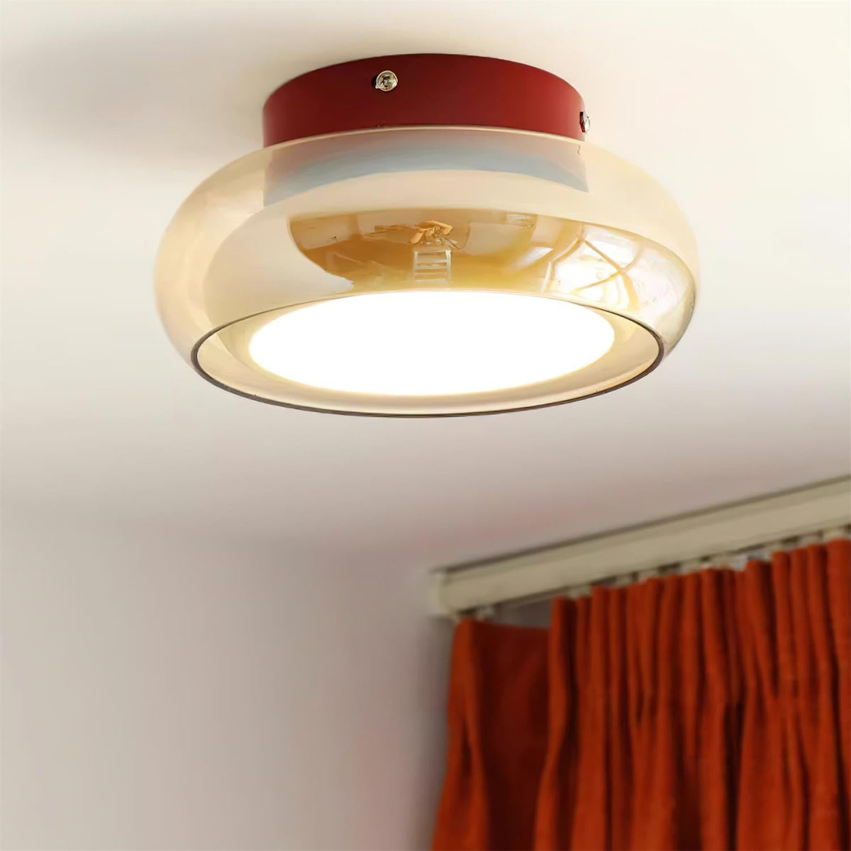 Round glass dome ceiling fixture