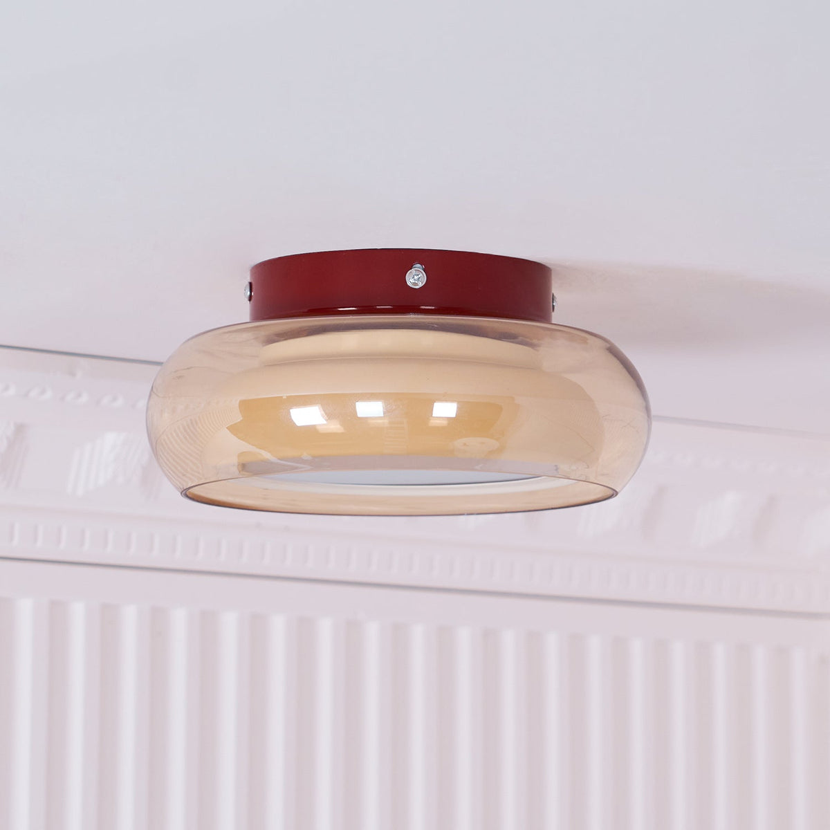 Low-profile glass LED ceiling light