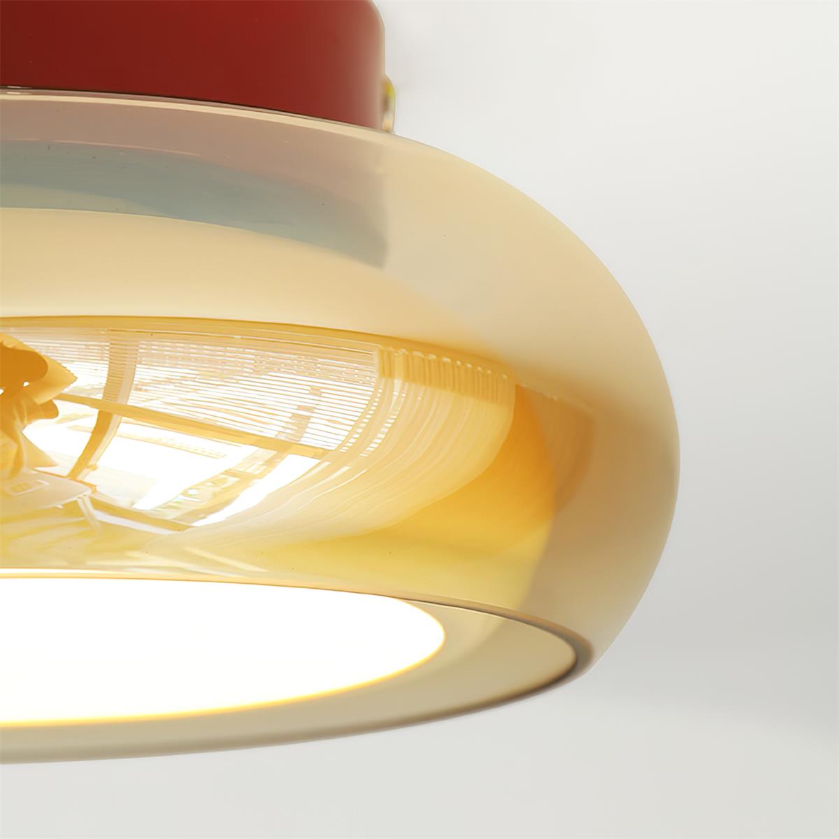Compact round glass ceiling light