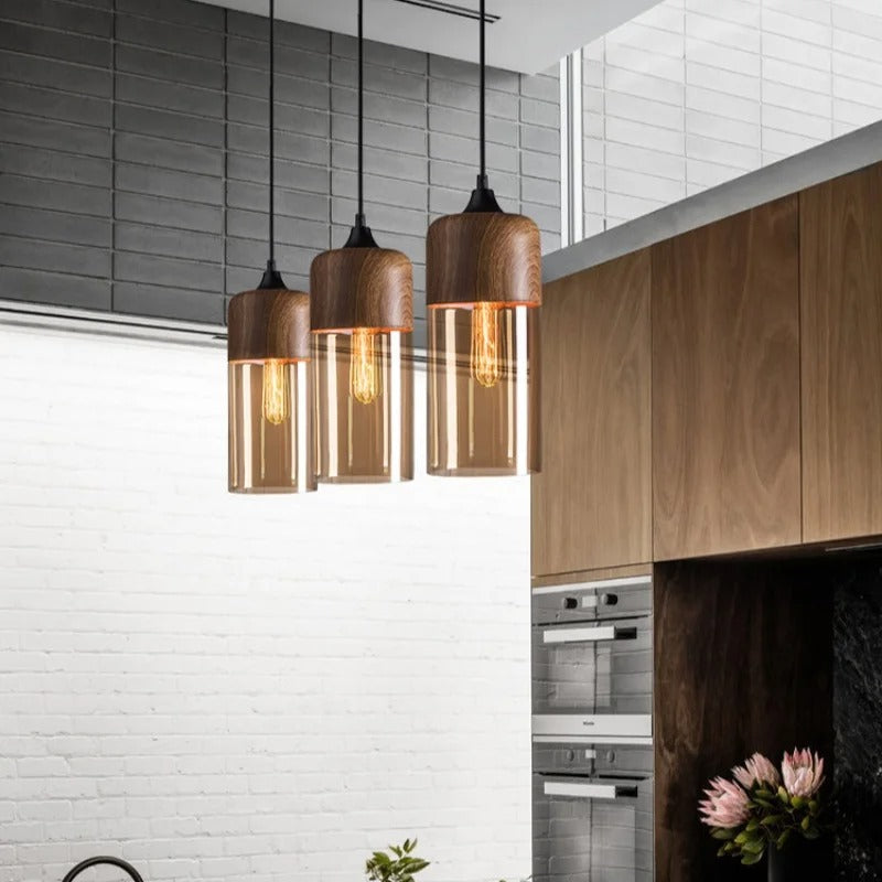 Elegant Contemporary Glass Kitchen Island Pendant Light