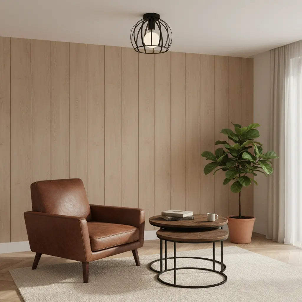Industrial Metal Ceiling Light, Black