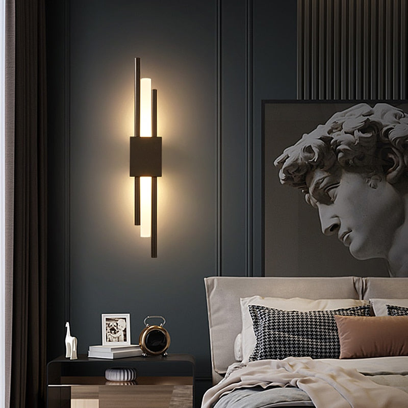 Modern Metal Acrylic LED Wall Lamp – Warm Light Hard Wired – Hallway Bedroom