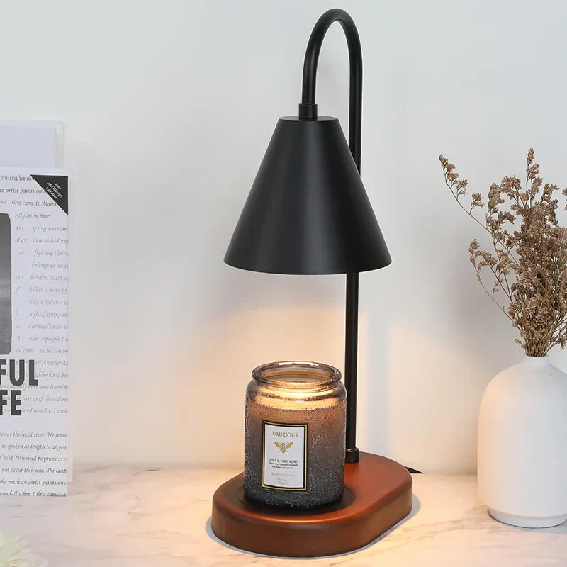 Dimmable candle wax warmer lamp with scented melting light