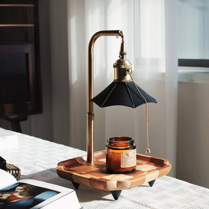 Retro Wood warming candle lamp