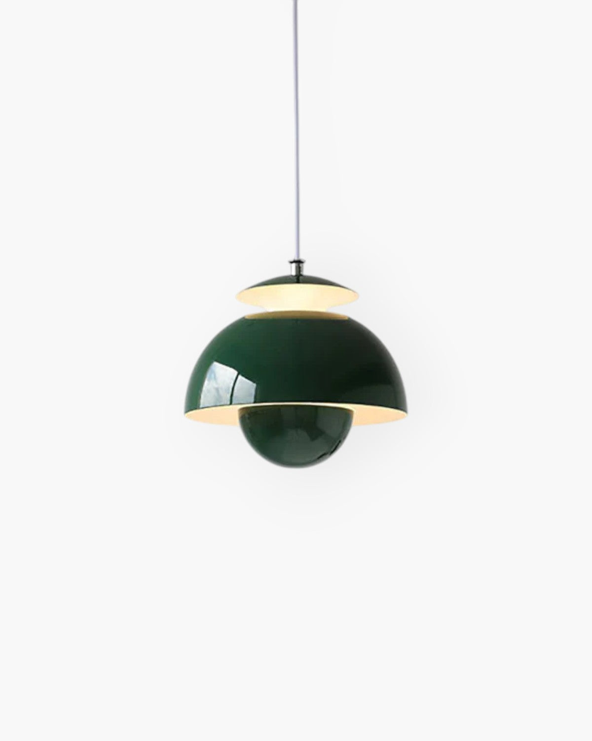 Minimalist White Steel And Aluminum Kitchen Island Pendant Light