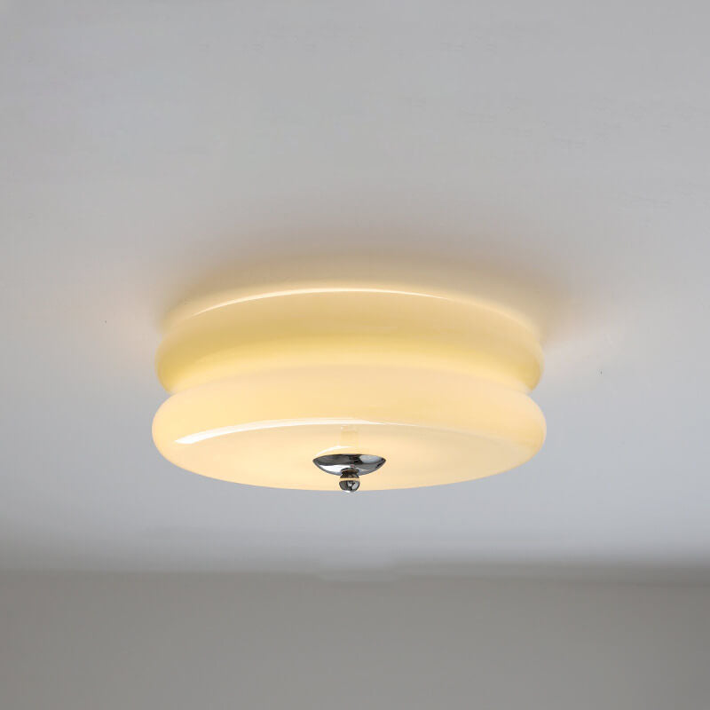 Modern LED Glass Cream Flush Mount Ceiling Light Hallway Living Room
