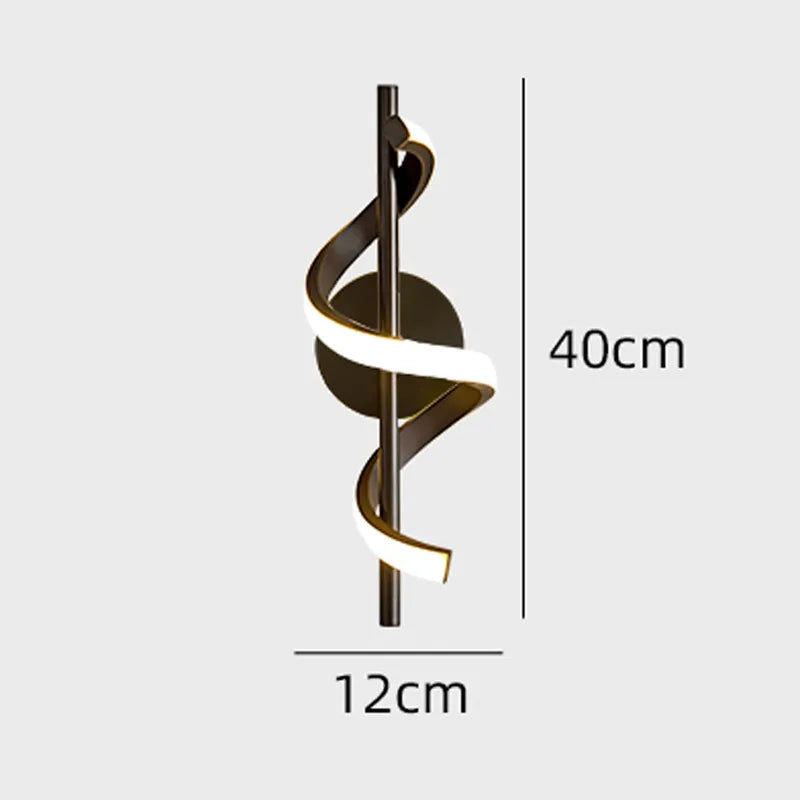 Twisted Metal LED Wall Light – Hard Wired Warm Glow – Bedroom Living Room