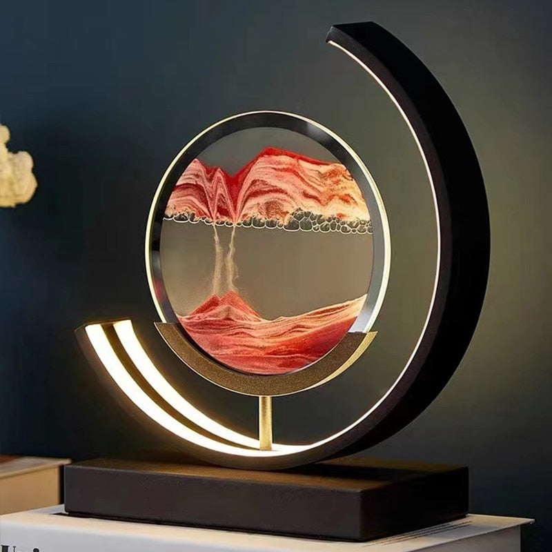 Sand Art Bedside Table Lamp - Ambient Light - Sandscape Design