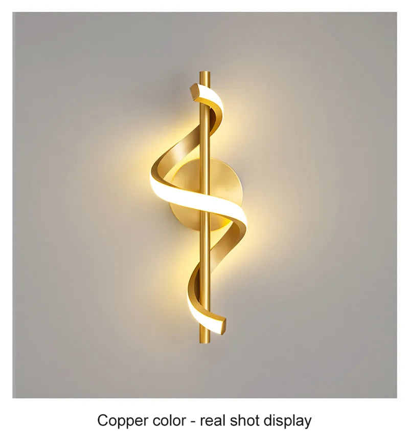 Twisted Metal LED Wall Light – Hard Wired Warm Glow – Bedroom Living Room
