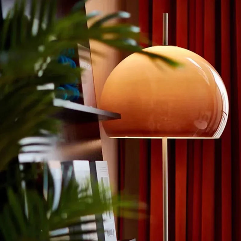 Bauhaus Retro Dimmable Remote Control Orange Stained Glass Table and Floor Lamp