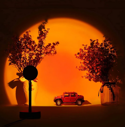 LED Sunset Projector Table Lamp for Bedroom - 16 Colors & Remote Control - USB - Multicolor