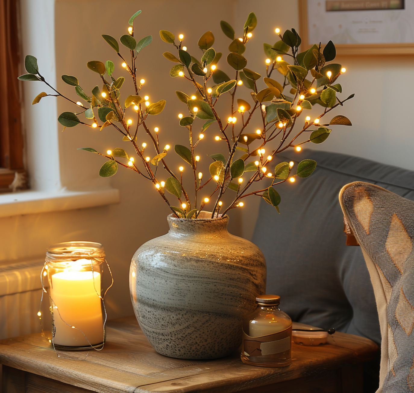 Olive Branch LED Fairy Lights Garland - Decorative String Lights