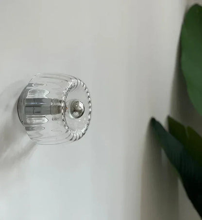 Modern Glass Wall Sconce - Ripple Textured Shade - Hallway & Bedroom Accent Lighting
