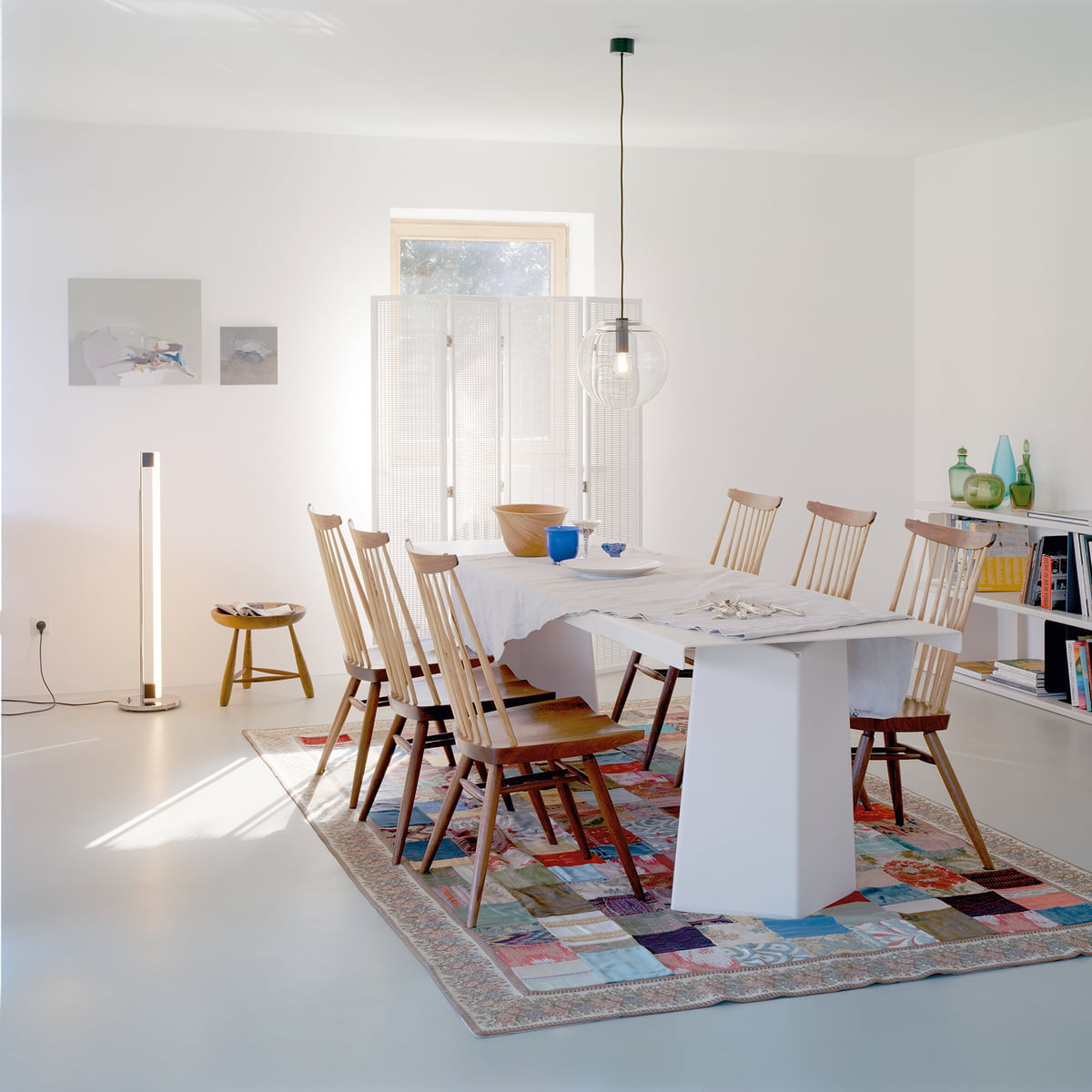 Modern Slim Chrome Metal LED Floor Lamp – Foot Switch – Living Room & Office