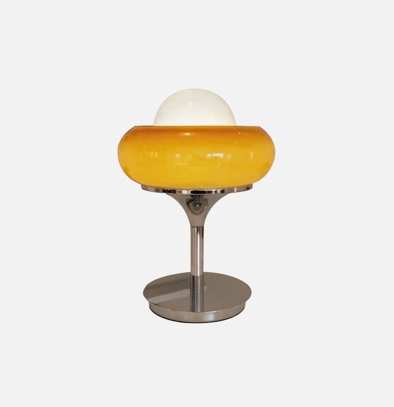 Elegant Retro Frosted Glass Floor And Table Lamp Red Yellow Led Lights
