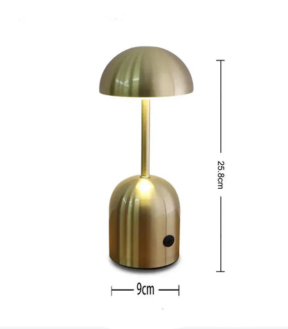 Metal Rechargeable Table Lamp - Cordless Bedside Touch Dimmable LED