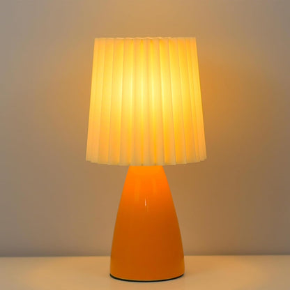 Modern Ceramic Table Lamp – Pleated Shade Bedside Light