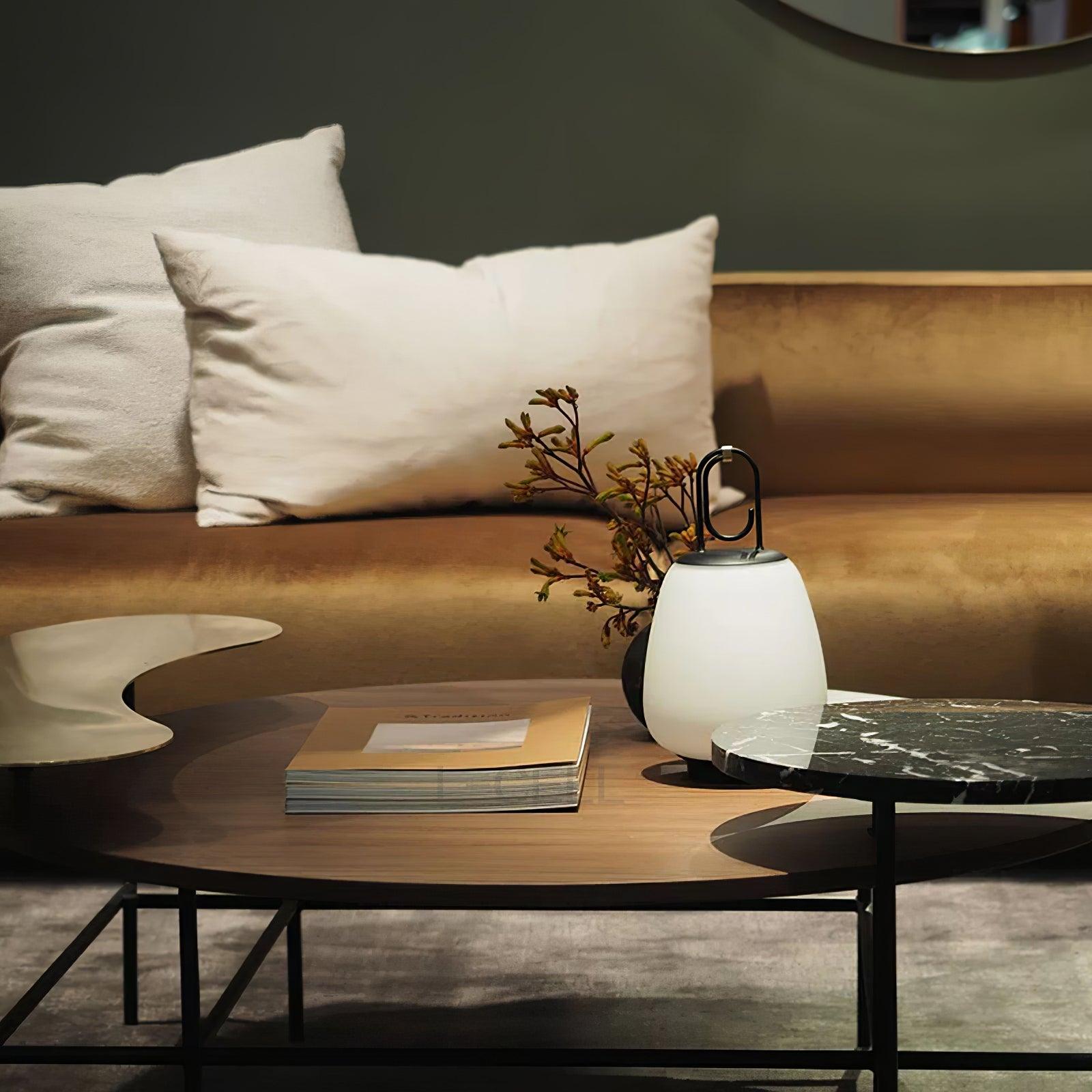 Portable LED Lantern Table Lamp – Cordless Rechargeable with Handle