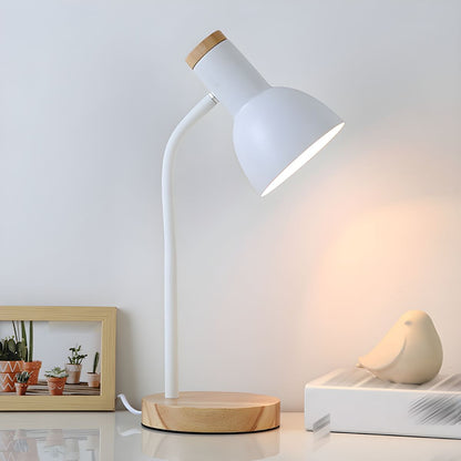 Wood Base Table Lamp - Nightstand Reading Light