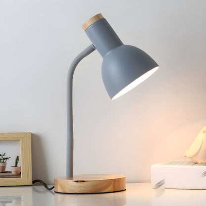 Wood Base Table Lamp - Nightstand Reading Light