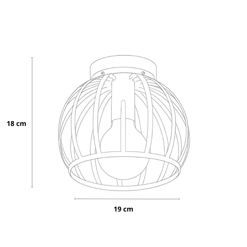 Industrial Metal Ceiling Light, Black