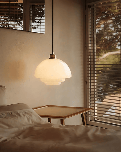 Timeless Glass Brass Accent Elegant Kitchen Pendant Light