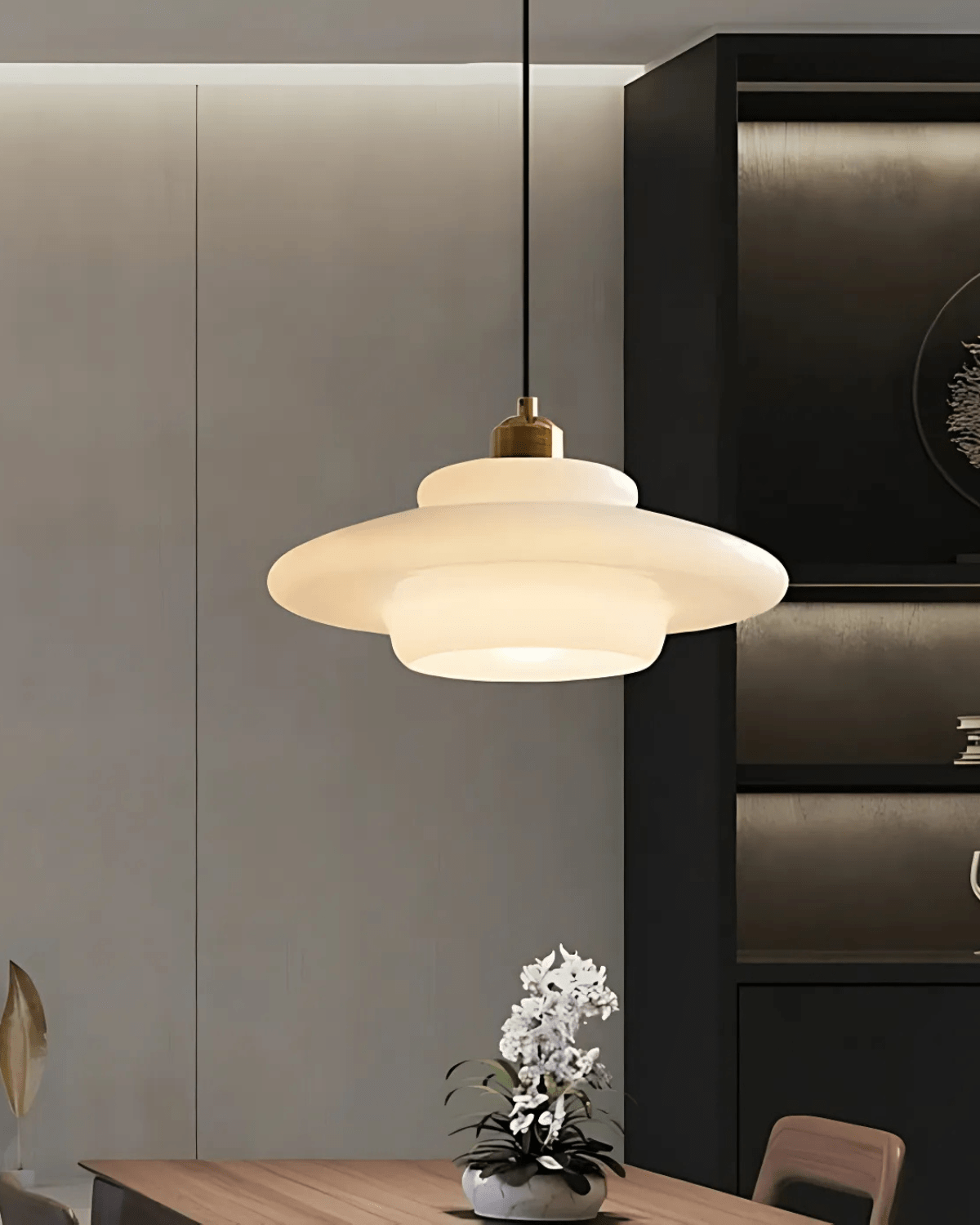 Timeless Glass Brass Accent Elegant Kitchen Pendant Light