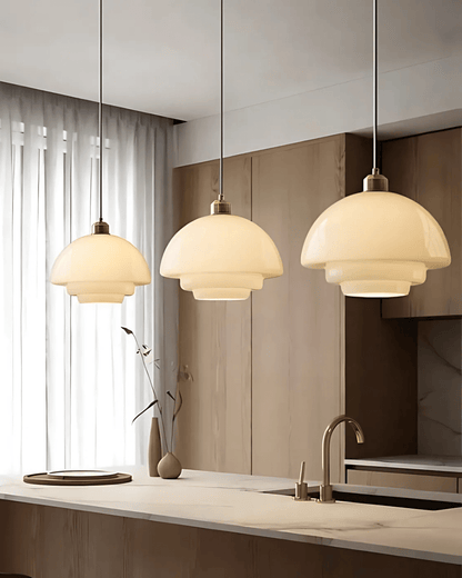 Timeless Glass Brass Accent Elegant Kitchen Pendant Light