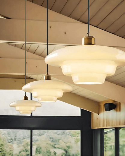 Timeless Glass Brass Accent Elegant Kitchen Pendant Light