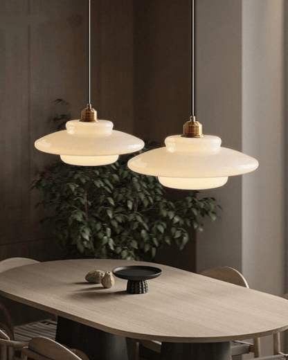 Timeless Glass Brass Accent Elegant Kitchen Pendant Light