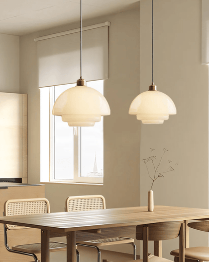 Timeless Glass Brass Accent Elegant Kitchen Pendant Light