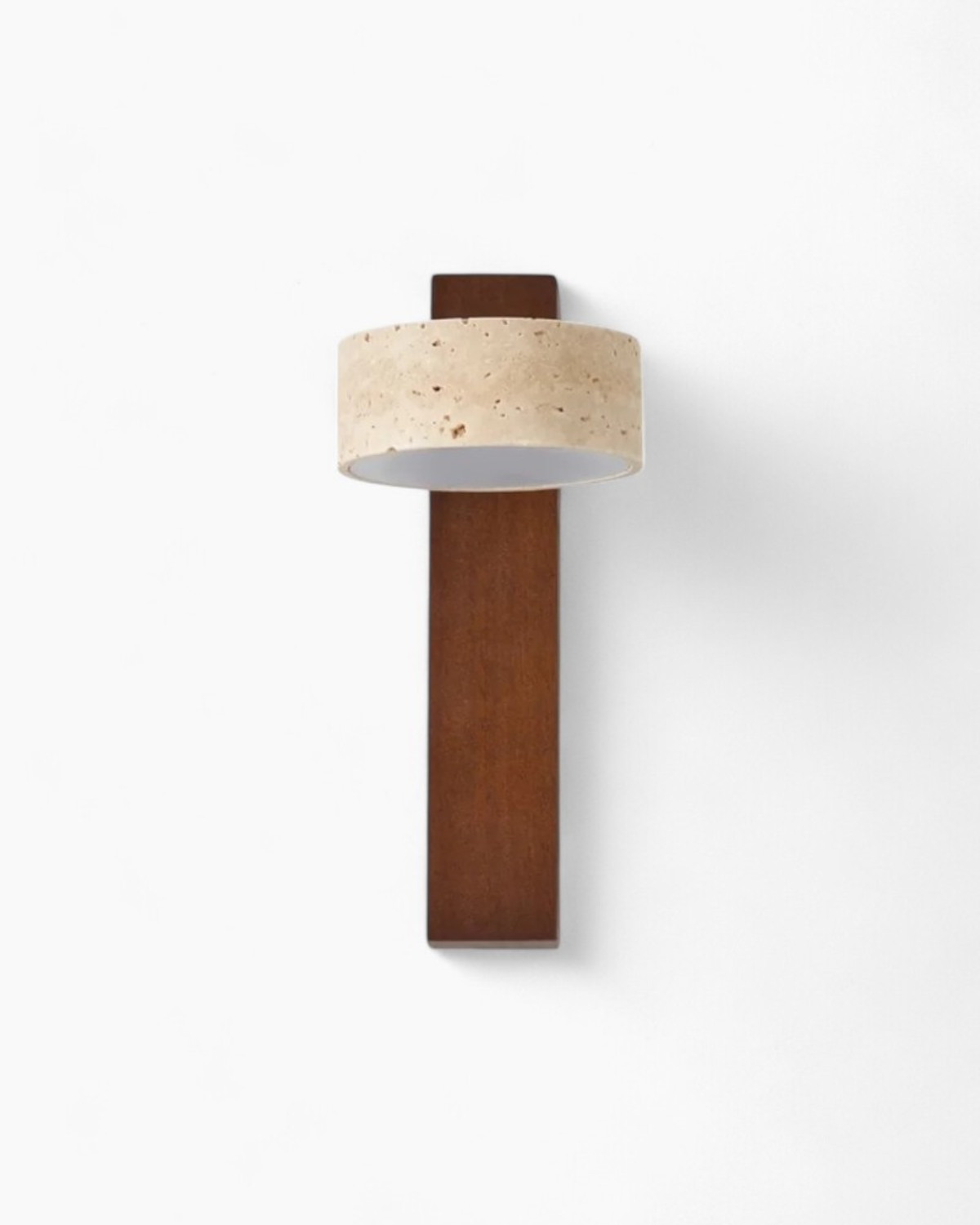 Modern Adjustable Downward Travertine Walnut Wood Wall Sconce