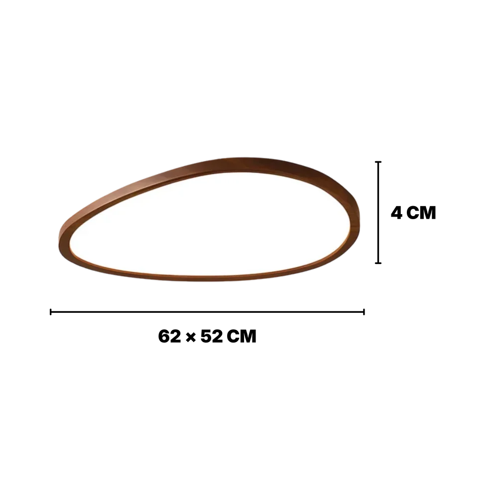 Ultra-Thin Dark Wood Effect LED Ceiling Light