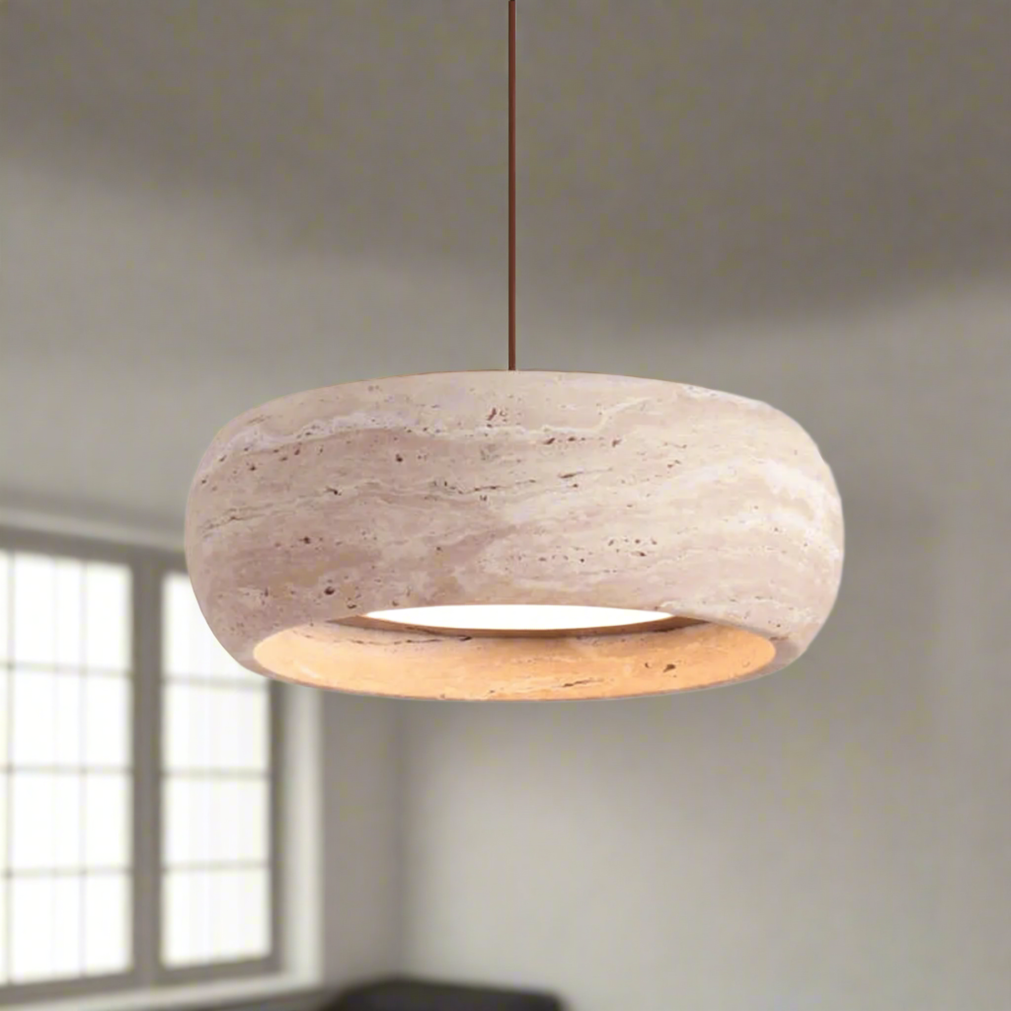 Natural Travertine Stone Pendant Light