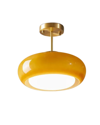 Elegant Glass Gold Tone Iron Frame Modern Pendant Lamp