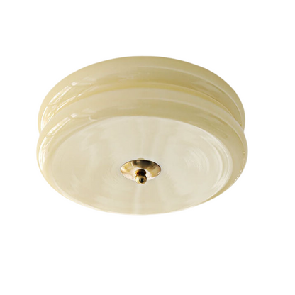 Modern LED Glass Cream Flush Mount Ceiling Light Hallway Living Room
