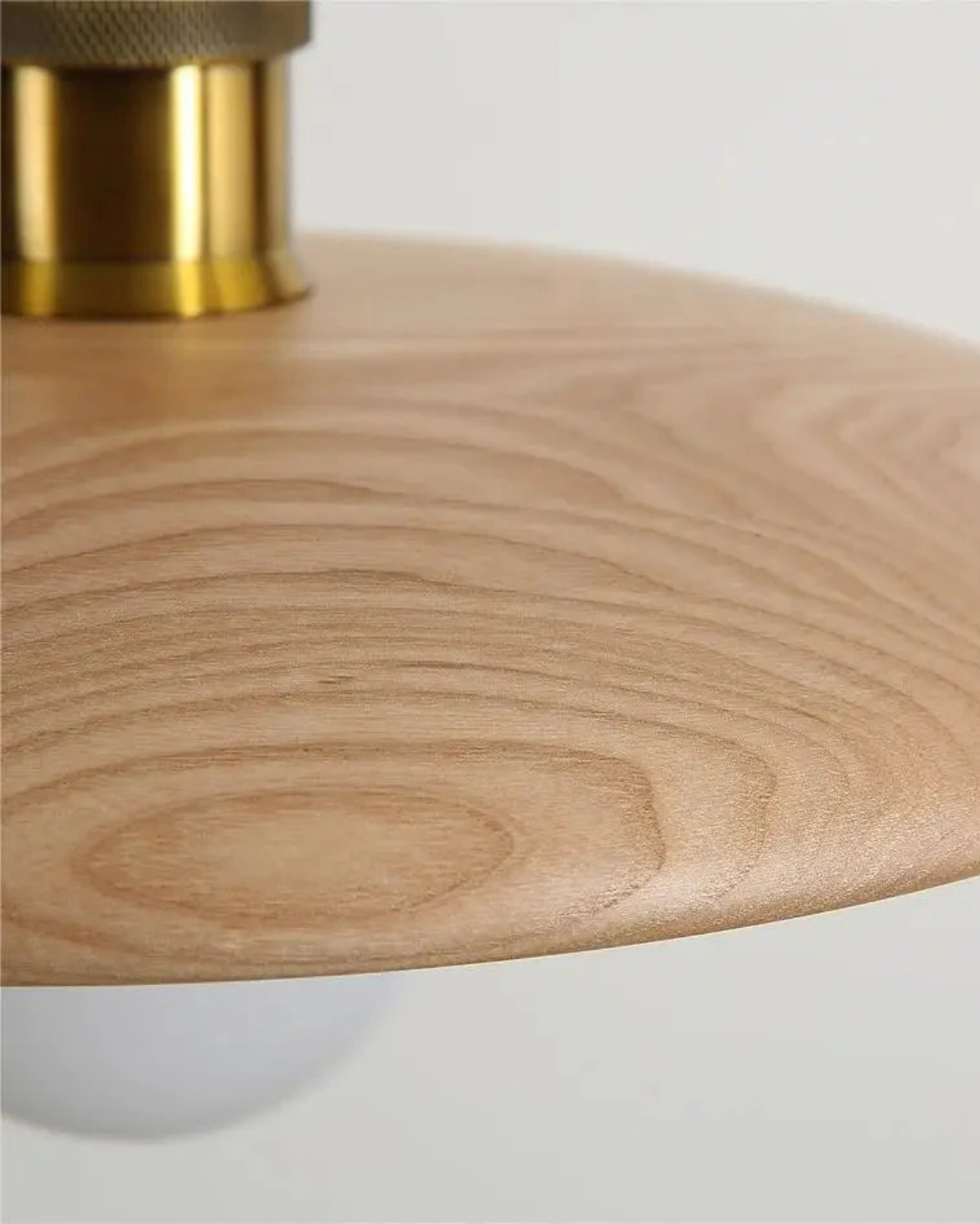 Minimalist Warm 3000K Wood Halo Pendant Light Kitchen Dining