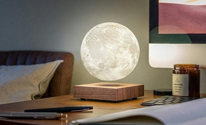 Levitating Moon Bedside Table Lamp - Magnetic Floating LED Night Light