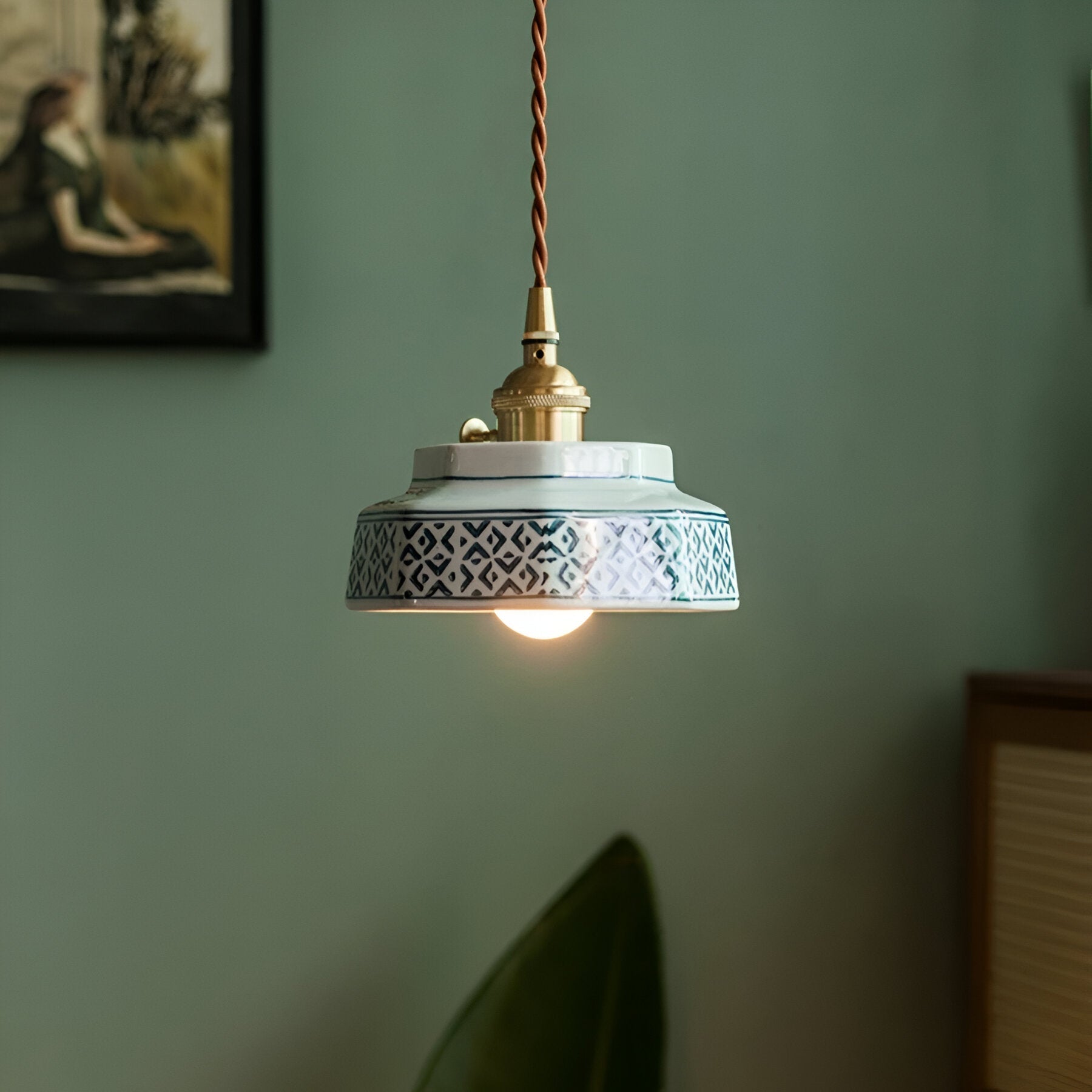 Minimalist Ceramic Contemporary Pendant Ceiling Light