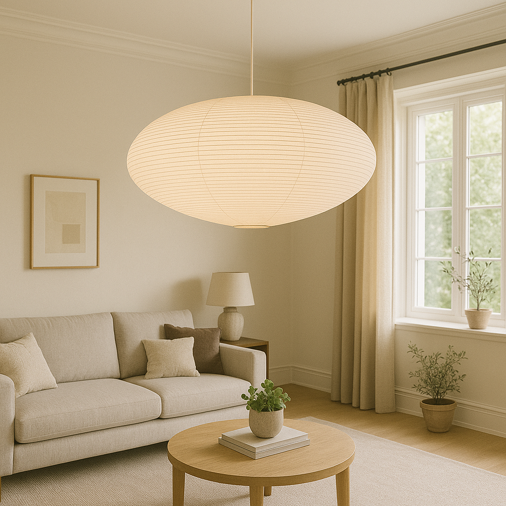 Handcrafted Paper Minimalist Soft Glow Pendant Light